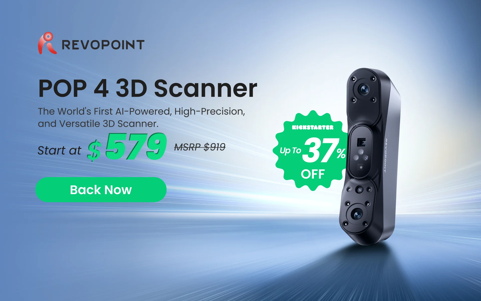 Revopoint POP 4 3D Scanner on Kickstarter starting at $579