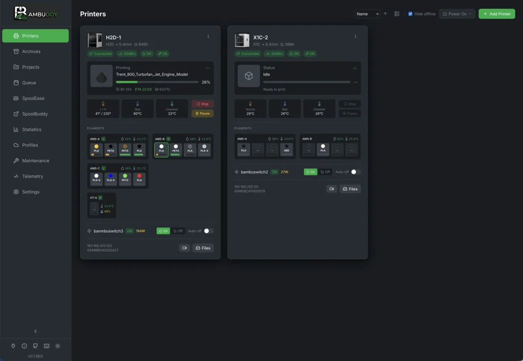 Bambuddy: Open-Source Self-Hosted Print Management for Bambu Lab