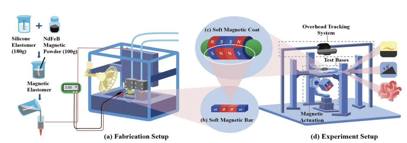 3D-printed swallowable capsule robot with magnetic coating developed by UT Austin researchers for non-invasive gastrointestinal diagnostics