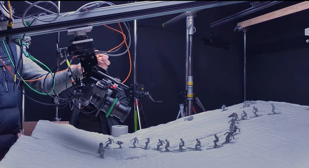 Behind the scenes on the BBC Winter Olympics stop-motion set with 3D printed athlete figurines and camera rig