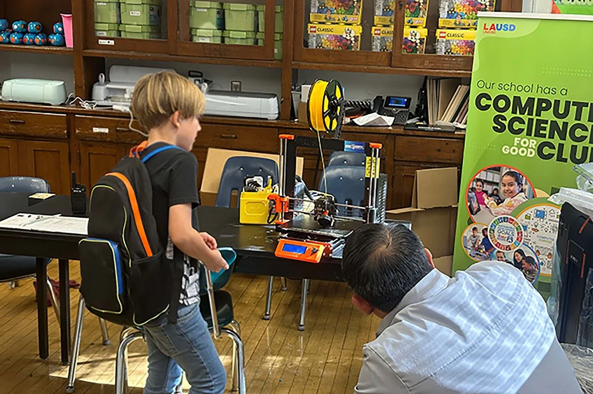FDM 3D printer donated by the UCLA Samueli Makerspace to a Los Angeles middle school