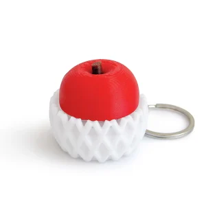 Red Apple Clicker Fidget Toy - 3D Printed Stress Relief Keychain